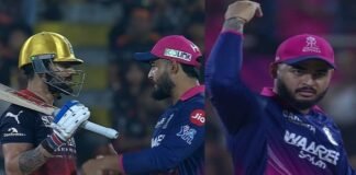 RR vs RCB: विराट कोहली और रियान पराग के बीच मैदान पर दिखी मजेदार नोक-झोंक, मैच में बढ़ा रोमांच ?
